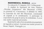 MARINESCU RODICA  in LEXICON Pictori, sculptori si desenatori din Romania secolele XV-XX de Mircea Deac 2008 pag.294