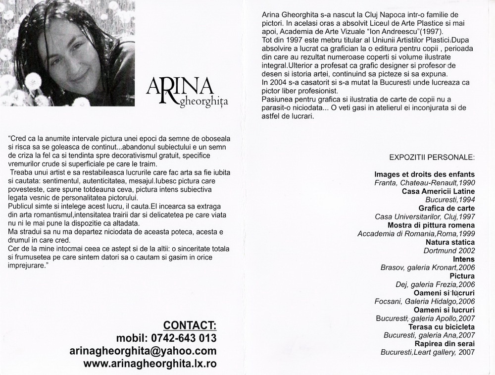 ARINA GHEORGHITA - Catalog expozitia UMBRELA 2007