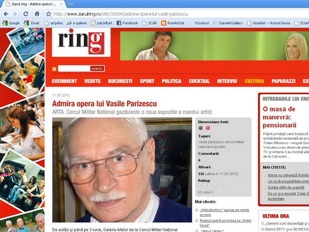 Articol despre Vasile Parizescu aparut in ziarul Ring in 11 mai 2010