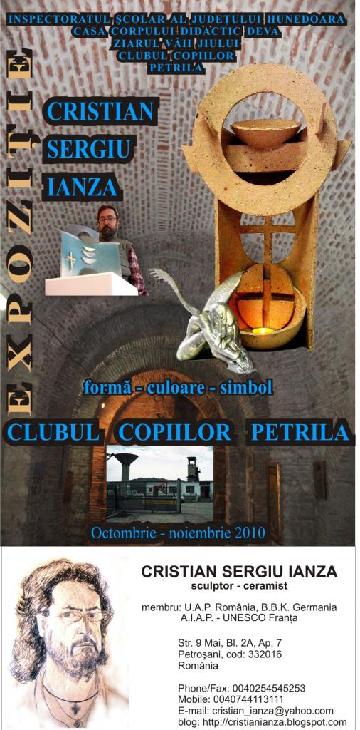 invitatie  Expozitie CRISTIAN SERGIU IANZA la Petrila oct-nov 2010