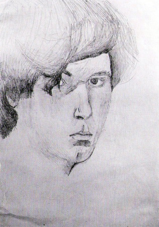 ROBERT ISAC-STEURER - Autoportret, creion pe hartie, 29x21