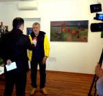 Pavel Susara acordând un interviu in expozitia Florin NICULIU de la Muzeul de Arta Moderna si Contemporana Pavel Susara 2018 