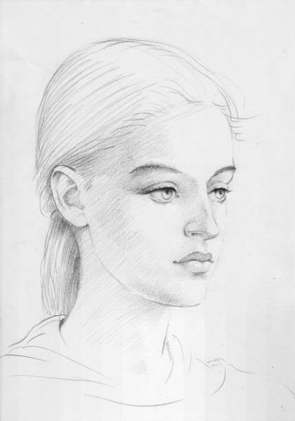 FLORIN GHERGU - Portret de fata - desen 