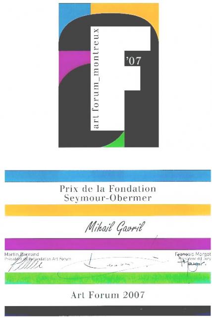 MIHAI GAVRIL- Premiul primit in 2007 la Art Forum Montreux 
