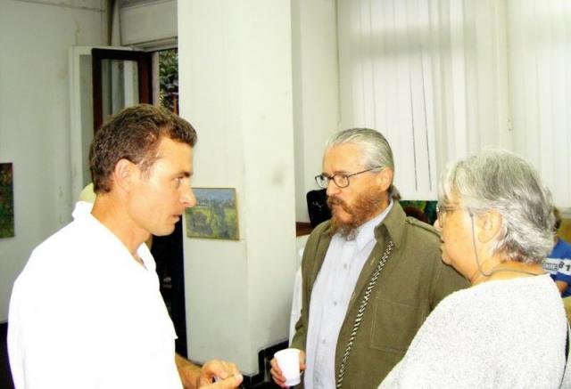 VALERIU PALADI si prof. HOREA PASTINA la vernisajul Expozitiei "Grupului fara nume" de la Caminul Artei aug.2007
