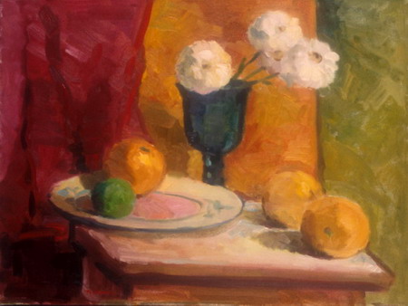 Mihai POTCOAVA - 0585 Still life with white flowers 46x61 up 1996