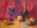 Mihai POTCOAVA - 0588 Still life with Champagne bottle 46x61 up 1996 