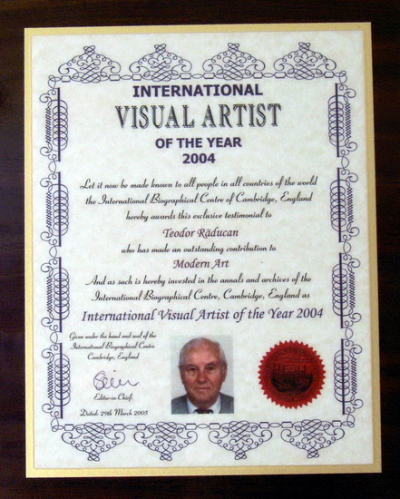 TEODOR RADUCAN - Premiul International VISUAL ART 2004