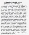 DINU RADULESCU in LEXICON Pictori, sculptori si desenatori din Romania secolele XV-XX de Mircea Deac 2008 pag.393