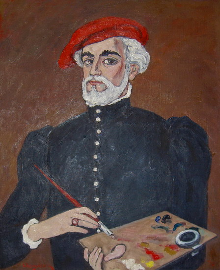 SPIRU VERGULESCU - Autoportret cu bereta rosie II  