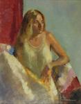 Mihai POTCOAVA - 0502b Girl in white dress 61x76 up 1994 