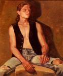 Mihai POTCOAVA - 0529 Young man with vest 75x90 up 1995 